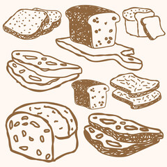 Set of Bread Outline Collection.eps