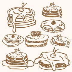 Set of Pancake Outline Collection.eps