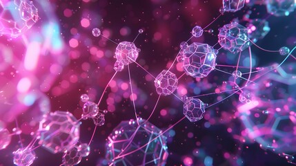 Molecules illustration with technology style.