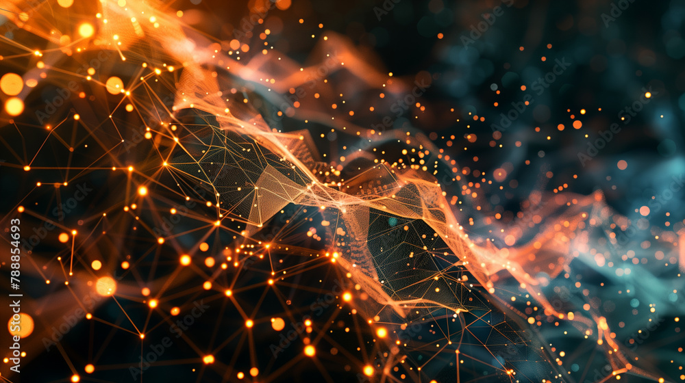 Poster digital data network or internet networking background, modern technology wallpaper, cyber tech, bus
