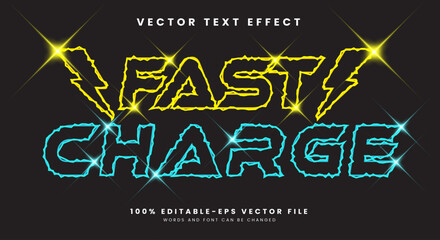 Fast charge editable text effect template with electric text style