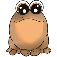 Cute brown frog with big eye