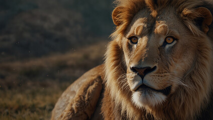 Fototapeta premium Lion in hunting style 