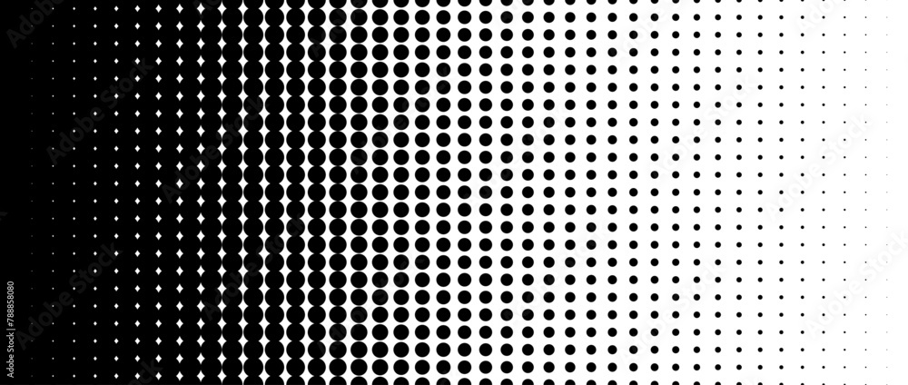 Poster dotted halftone gradient texture. vanishing polka dot background. repeating dots gradation pattern b