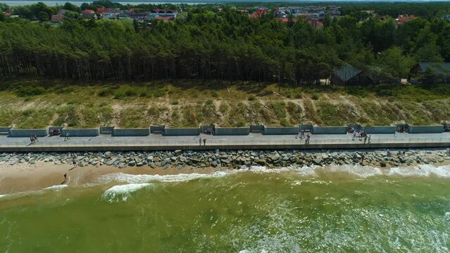 Promenade Baltic Sea Rowy Promenada Morze Baltyckie Aerial View Poland