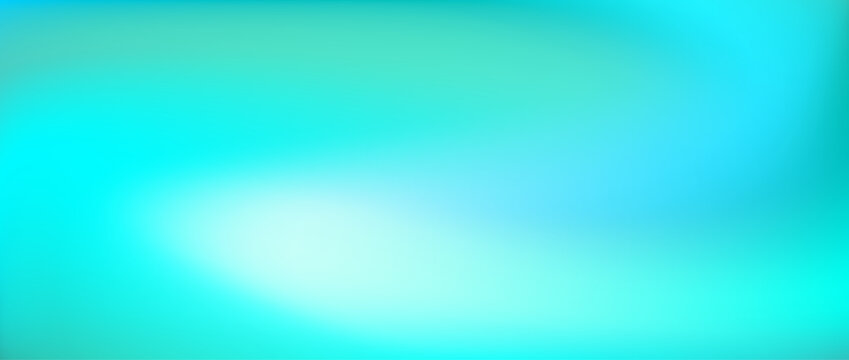 Bright teal gradient background. Vibrant fluid turquoise color backdrop. Abstract smooth fresh mint wallpaper. Blur vivid blue green marine concept texture for banner, poster, presentation. Vector