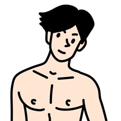 cute man cartoon on white background