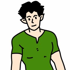 cute man cartoon on white background