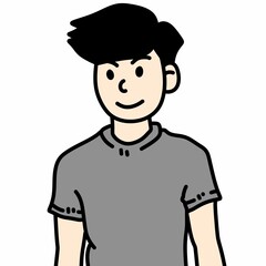 cute man cartoon on white background