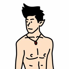 Fototapeta premium cute man cartoon on white background