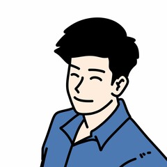 cute man cartoon on white background