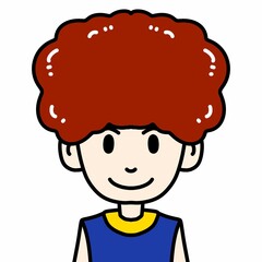 cute man cartoon on white background