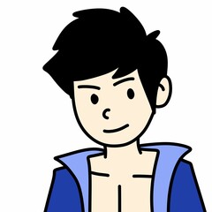 cute man cartoon on white background