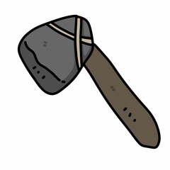 cartoon doodle axe illustration