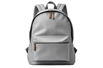 Realistic depiction of stylish gray backpack.