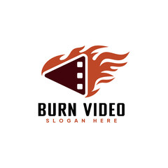 Burn Video, Burn Play creative logo design
