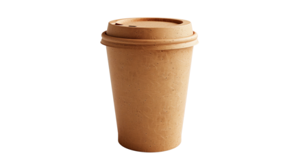 recyclable coffee cup isolated on transparent background 