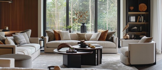 Contemporary interior design of a living room