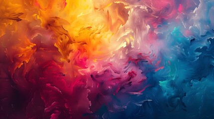 Colorful abstract oil painting wallpaper.