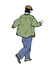 어디로 뛰어가는 여자_인물 목탄 드로잉 (여자)