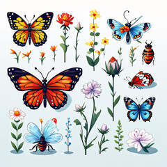 Insects in the backyard garden: Creating images of commonly found insects in gardens, such as butterflies, dragonflies, or insects associated with various flowers.