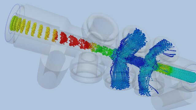 CFD simulation Computational fluid dynamics - pipe fitting airflow simulation