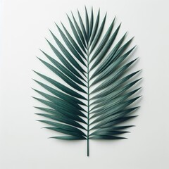 Tropical green palm leaf isolated on a white background