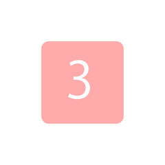 シンプルなピンクの数字のアイコン