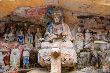 Rock carving series of Chinese religious sculptures, chongqing, China