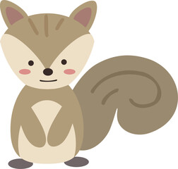 シンプルで可愛いリスのイラスト素材