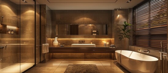 Contemporary bathroom within a residence