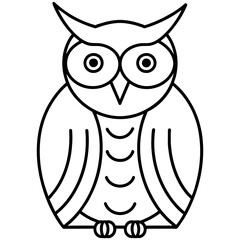 owl illustration mascot,owl silhouette,owl vector,icon,svg,characters,Holiday t shirt,black owl  drawn trendy logo Vector illustration,owl line art on a white background