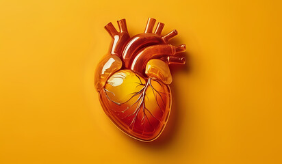 Human heart made of honey - obrazy, fototapety, plakaty