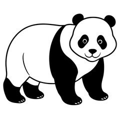 panda  illustration mascot,panda  silhouette,panda  vector,icon,svg,characters,Holiday t shirt,black bear  drawn trendy logo Vector illustration,bear line art on a white background