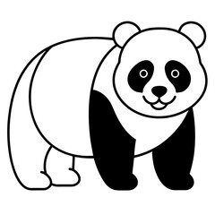 panda  illustration mascot,panda  silhouette,panda  vector,icon,svg,characters,Holiday t shirt,black bear  drawn trendy logo Vector illustration,bear line art on a white background
