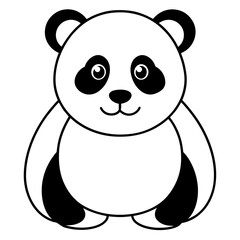 panda  illustration mascot,panda  silhouette,panda  vector,icon,svg,characters,Holiday t shirt,black bear  drawn trendy logo Vector illustration,bear line art on a white background