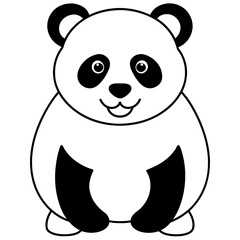 panda  illustration mascot,panda  silhouette,panda  vector,icon,svg,characters,Holiday t shirt,black bear  drawn trendy logo Vector illustration,bear line art on a white background