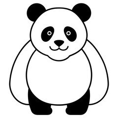panda  illustration mascot,panda  silhouette,panda  vector,icon,svg,characters,Holiday t shirt,black bear  drawn trendy logo Vector illustration,bear line art on a white background