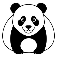 panda  illustration mascot,panda  silhouette,panda  vector,icon,svg,characters,Holiday t shirt,black bear  drawn trendy logo Vector illustration,bear line art on a white background