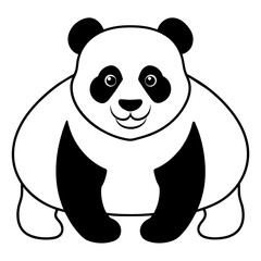 panda  illustration mascot,panda  silhouette,panda  vector,icon,svg,characters,Holiday t shirt,black bear  drawn trendy logo Vector illustration,bear line art on a white background