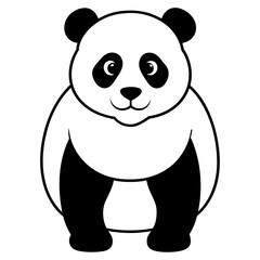 Obraz na płótnie Canvas panda illustration mascot,panda silhouette,panda vector,icon,svg,characters,Holiday t shirt,black bear drawn trendy logo Vector illustration,bear line art on a white background