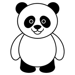 panda  illustration mascot,panda  silhouette,panda  vector,icon,svg,characters,Holiday t shirt,black bear  drawn trendy logo Vector illustration,bear line art on a white background