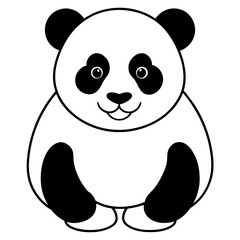 panda  illustration mascot,panda  silhouette,panda  vector,icon,svg,characters,Holiday t shirt,black bear  drawn trendy logo Vector illustration,bear line art on a white background