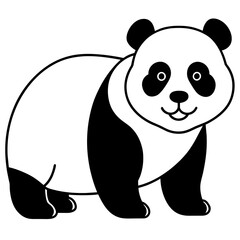 panda  illustration mascot,panda  silhouette,panda  vector,icon,svg,characters,Holiday t shirt,black bear  drawn trendy logo Vector illustration,bear line art on a white background
