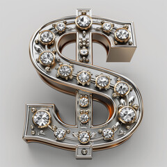 Jewel-Encrusted Dollar Sign LuxuryJewel-Encrusted Dollar Sign LuxuryJewel-Encrusted Dollar Sign Luxury