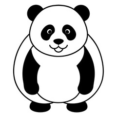 Fototapeta premium panda illustration mascot,panda silhouette,panda vector,icon,svg,characters,Holiday t shirt,black bear drawn trendy logo Vector illustration,bear line art on a white background