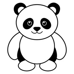 Obraz premium panda illustration mascot,panda silhouette,panda vector,icon,svg,characters,Holiday t shirt,black bear drawn trendy logo Vector illustration,bear line art on a white background