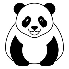 panda  illustration mascot,panda  silhouette,panda  vector,icon,svg,characters,Holiday t shirt,black bear  drawn trendy logo Vector illustration,bear line art on a white background