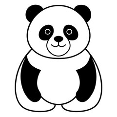 panda  illustration mascot,panda  silhouette,panda  vector,icon,svg,characters,Holiday t shirt,black bear  drawn trendy logo Vector illustration,bear line art on a white background