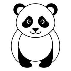panda  illustration mascot,panda  silhouette,panda  vector,icon,svg,characters,Holiday t shirt,black bear  drawn trendy logo Vector illustration,bear line art on a white background